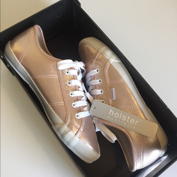 NWT HOLSTER vegan sz 38 metallic rose gold sneakers PETA approved cruelty free - Picture 15 of 16